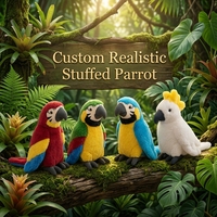 Boneka Burung Beo Realistis Custom, Mainan Burung Beo Tropis Lucu, Boneka Burung Beo Isi Kapas PP, Hadiah Ulang Tahun, Pereda Stres, Custom OEM