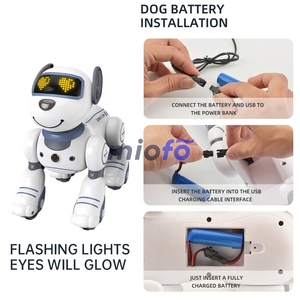 Обучающая программируемая радиоуправляемая собака с инфракрасным пультом дистанционного управления четырехколесный Танцующий Робот игрушка для детей - Product Image 2