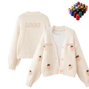 Maglione <span class=keywords><strong>Cardigan</strong></span> di <span class=keywords><strong>lana</strong></span> leggero di alta qualità per donna <span class=keywords><strong>Cardigan</strong></span> in maglia tinta unita personalizzato da donna - Product Image 2