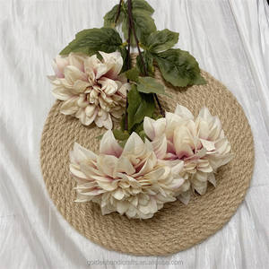 QSLH Ti406 fête décoration <span class=keywords><strong>fleurs</strong></span> artificielle toile de fond mariage grande soie fleur Dahlia fleur pour événement décor - Product Image 6