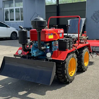 Mini Tractor de 25 Caballos de Fuerza con Cuatro Ruedas, Arado Rotatorio, Cultivador, Bulldozer