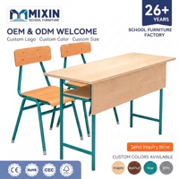 Ensemble moderne de bureau et chaise double pour étudiants, table d'école, mobilier de salle de classe, salle de conférence, lecture