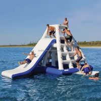 Tour d'escalade flottante gonflable en PVC, toboggan aquatique, parc aquatique, amusement aquatique