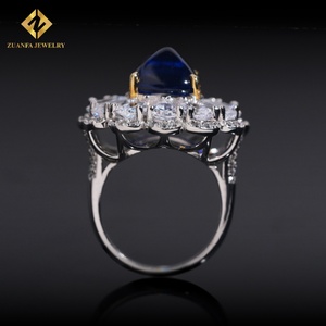 Anillo de Piedra Azul Clásico de Fábrica, Anillo de Compromiso con Gema Azul VVS, Anillo de Regalo - Product Image 5