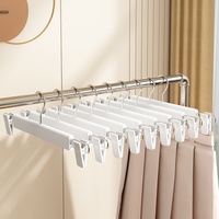 Cintres à pantalons et jupes pivotants à 360° avec pinces, gain de place, pour vêtements, jeans, sacs, type d'installation suspendue