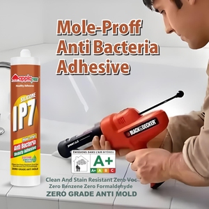 Mastic silicone neutre anti-moisissure et résistant aux intempéries pour le bois, la construction, la cuisine, la salle de bain, les toilettes, les bacs à lave-vaisselle et l'adhésion des bords – Beauté et Durabilité - Product Image 5