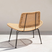Chaise en rotin de loisirs rouge filet extérieur patio balcon jardin simple canapé en rotin table à thé meubles en rotin combinaison