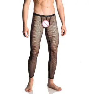 Nach nahezu sehen-durch Breite stricken mesh bungee mens homosexuell sexy leggings unterwäsche