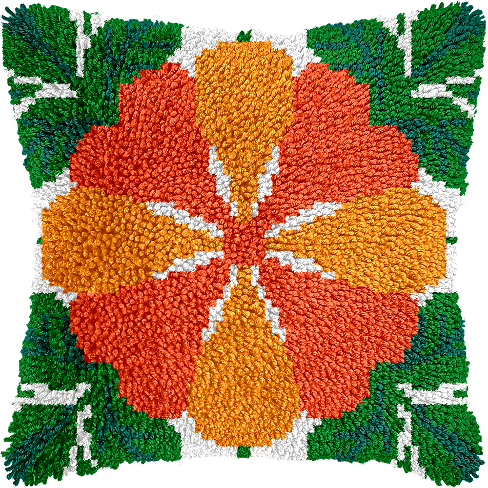 Kit de coussin à crochet motif floral 7