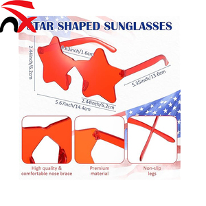 Lunettes de soleil étoiles tendance, sans monture, <span class=keywords><strong>en</strong></span> forme d'étoile, pour le 4 <span class=keywords><strong>juillet</strong></span>, idéales pour les fêtes, la plage, les anniversaires, pour femmes et hommes - Product Image 2