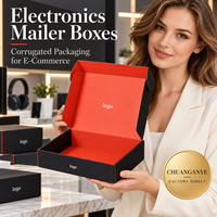 Boîte d'emballage électronique ondulée haut de gamme avec impression intérieure pour les commandes en gros de marques technologiques grand public à fort volume