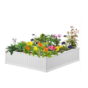 Facile à assembler Pvc blanc Rectangle plantation légumes fleur rectangulaire en plastique <span class=keywords><strong>surélevé</strong></span> jardin Pvc jardinière boîtes - Product Image 1