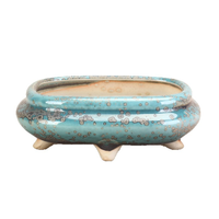 Pot en céramique émaillé turquoise, écologique, durable, en sable violet, petit pot à succulentes avec trou de drainage, pour la maison, le jardin, le bureau, les bonsaïs