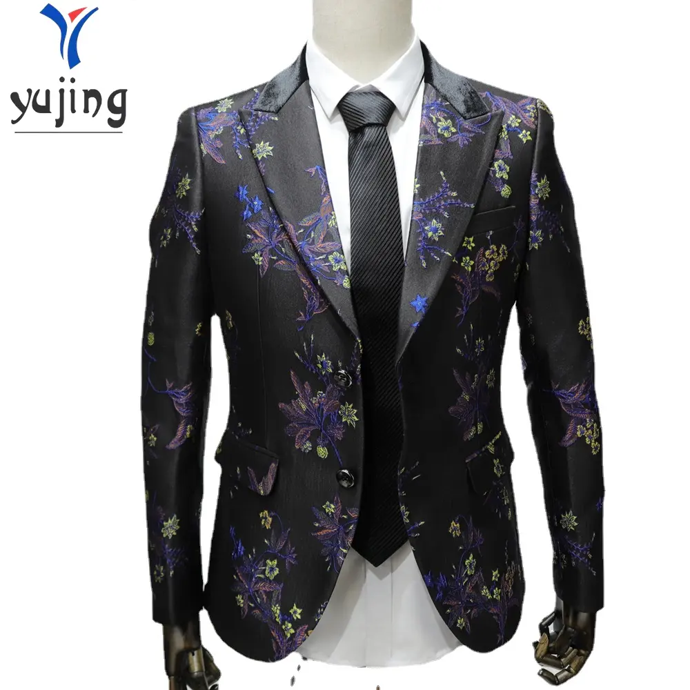 Pattern Embroidery Men's Suits New Design Fitting Prom Groom Men's Wedding Suits 100 Pieces Custom Men's Plaid Suits