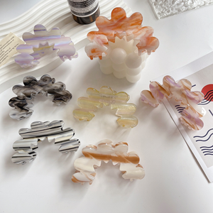 Onda coreana ácido acético Pince a Cheveux moda ámbar flores Simple tiburón pelo garra temperamento nuevo accesorio creativo para el cabello - Product Image 1