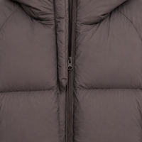 Jaket Puffer Crop Terbaru Model Kerah Mandarin Berlogo Depan Tahan Air Anti Angin Pakaian Wanita
