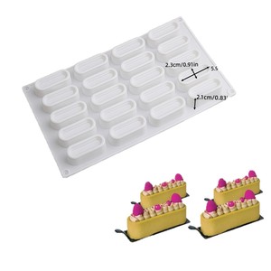 Oval Mousse Sandwich Mold 20 Cavity Silicone Baking Mold For French Dessert Cake Making - Product Image 5