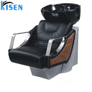 KISEN Wholesale Washing Shampoo Chair Black <b>Backrest</b> and Basin - Product Image 1