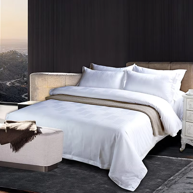 High Quality Durable Comfortable OEM New Design 300TC Cotton Jacquard Customizable Washable Bed Sheet Set for Luxury Hospitality