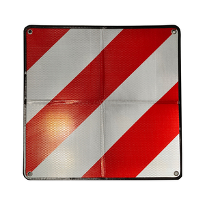 Placa Reflectante Diagonal <span class=keywords><strong>Roja</strong></span> y Blanca para Vehículos, Estándar de Italia y <span class=keywords><strong>España</strong></span>, de Aluminio Rayado, Señal de Advertencia para Portabicicletas - Product Image 2