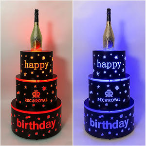 RICHSHINING 2 3 4 5 couches Logo personnalisé Grand support à gâteau d'anniversaire LED pour la décoration de mariage Shopping Plazas - Product Image 5