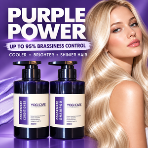 YOGI OEM Purple <b>Shampoo</b> & Conditioner Set 300ml Color-Protection Remove Yellowing <b>Shampoo</b> Set for <b>Blonde</b> Hair - Product Image 1