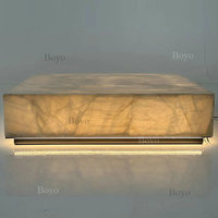 Table basse en onyx blanc lumineux rétroéclairé, table basse en marbre éclairée par des LED Lumistone
