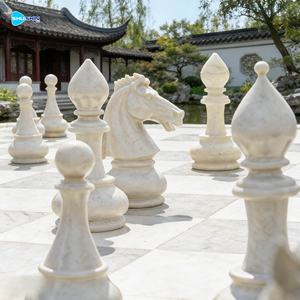 Grande sculpture d'échecs en marbre de conception européenne, faite à la main, pour la décoration extérieure, avec 5 ans de garantie - Product Image 6
