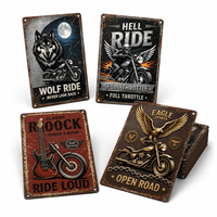 Plaque décorative vintage en métal personnalisable avec impression UV pour garage, moto, voiture, fête des pères, remise de diplôme