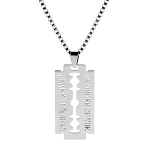 Collana con Lama in Acciaio Inossidabile <span class=keywords><strong>Peaky</strong></span> <span class=keywords><strong>Blinders</strong></span> Razor Party, Collana Punk Personalizzata, Vendita all'Ingrosso, Collana da Uomo - Product Image 1