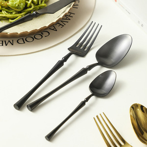 Ensemble de couverts Shinyjh Slim Waist en acier inoxydable 304, style occidental épaissi, pour hôtels et desserts - Product Image 1