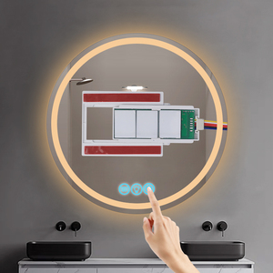 Công tắc cảm ứng ba nút thông minh 12V 5A 60W cảm biến cảm ứng độ sáng màu có thể điều chỉnh với chức năng chống sương mù cho gương phòng tắm - Product Image 1