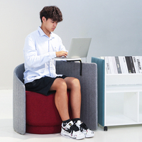 Canapé à dossier bas ergonomique de haute qualité, mobilier scolaire moderne et personnalisé de haute densité pour formation, avec coussin d'écriture