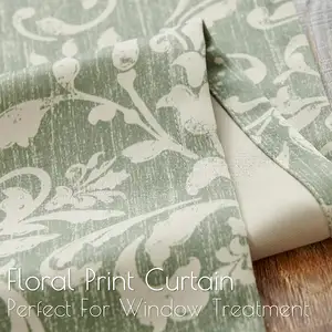 Farmhouse Blackout Curtains For Bedroom Sage Green Floral Patterned Drapes Living Room Vintage Country Curtain Room