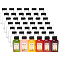 Bouteilles en plastique pour jus de fruits de 4oz, 8oz, 12oz, 16oz avec bouchon, réutilisables, pour jus et smoothies, en vrac, pour le marché américain