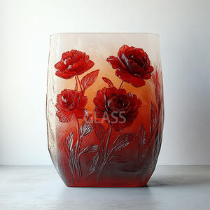 Jarrón de cristal tallado a mano para decoración del hogar - Product Image 4