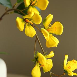 Haute Qualité En Gros Maison De Mariage Hôtel Plante <span class=keywords><strong>D</strong></span>écorative Rose-Rouge Jaune 85cm De Long Tissu De Soie À Tige Unique Fleurs Artificielles - Product Image 3