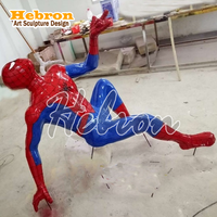 Statue de super-héros personnalisée en fibre de verre, sculpture de Spiderman grandeur nature