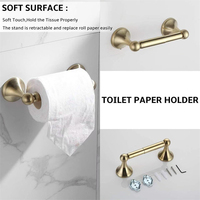 Ensemble d'accessoires de salle de bain rétro en acier inoxydable, porte-serviettes de bain antique de 24 pouces avec anneau porte-serviettes, finition argentée