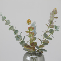 Fleurs d'eucalyptus nordiques en PU imprimées en 3D, feuilles de luxe, différentes couleurs, longues tiges, feuilles d'eucalyptus vertes pour bouquet