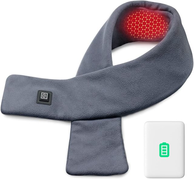 USB Portable Heated Scarf, Cordless Heating Pad With Tourmaline Beads for Neck Pain Relief