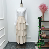 Abaya músculo nova saia de bolo refrescante, saia do tornozelo da moda, roupas islâmicas de verão, peru