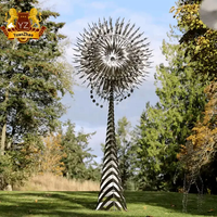 Moulin à vent cinétique en métal magique moderne personnalisé pour l'extérieur, sculptures de vent cinétiques en acier inoxydable pour jardin à vendre