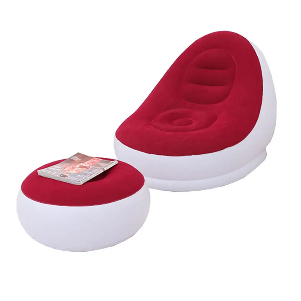 Canapé gonflable d'extérieur floqué avec repose-pieds chaise gonflable pouf canapé gonflable bureau doux loisirs sieste canapé repose-pieds