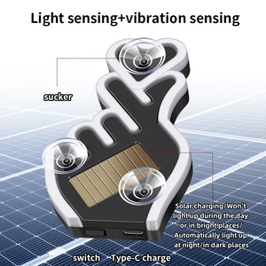 Nouvelle lampe de <span class=keywords><strong>voiture</strong></span> intelligente à capteur de geste <span class=keywords><strong>avec</strong></span> néon en forme de cœur à 4 couleurs changeantes pour vitre arrière 12V - Product Image 5
