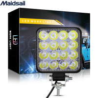 Lampu kerja LED mobil mini persegi 16 lampu 48W lampu bantu berkendara