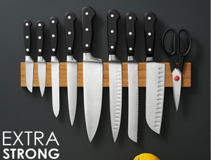 Soporte magnético para <span class=keywords><strong>cuchillos</strong></span> de pared <span class=keywords><strong>con</strong></span> imán Extra fuerte, tira magnética de 16 pulgadas de bambú para <span class=keywords><strong>cuchillos</strong></span>, utensilios y herramientas - Product Image 3