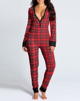 Fournisseur de pyjamas importés Pyjamas personnalisés Pyjamas pour femmes Vêtements de nuit solides à manches longues avec logo personnalisé Pyjamas de nuit avec rabat de fesses