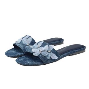 Nuovo Design Jeans pantofola con punta di diamante <span class=keywords><strong>sandali</strong></span> da donna pantofole piatte nuovo Design vendita calda <span class=keywords><strong>Online</strong></span> - Product Image 3