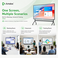 Интерактивная цифровая плоская панель Amdox M5 PLUS 55/65/75 дюймов, Android 14, 4K, 4 ГБ/8 ГБ ОЗУ, 40-точечный сенсорный экран, 128 ГБ памяти, для конференций